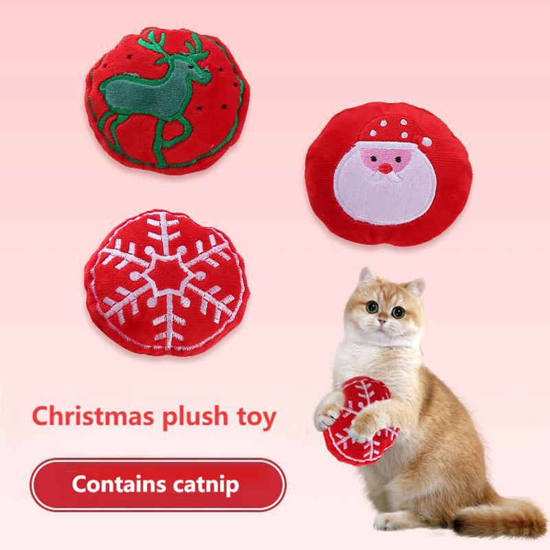 Christmas Catnip Plush Cat Toy with Crinkle Paper – Interactive Holiday Pet Play