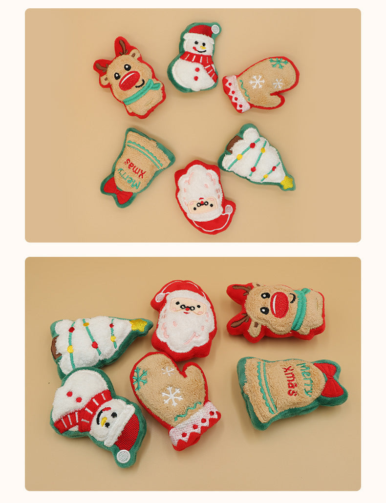 Christmas Plush Cat Toy – Catnip-Filled, Cute Design for Play & Chewing