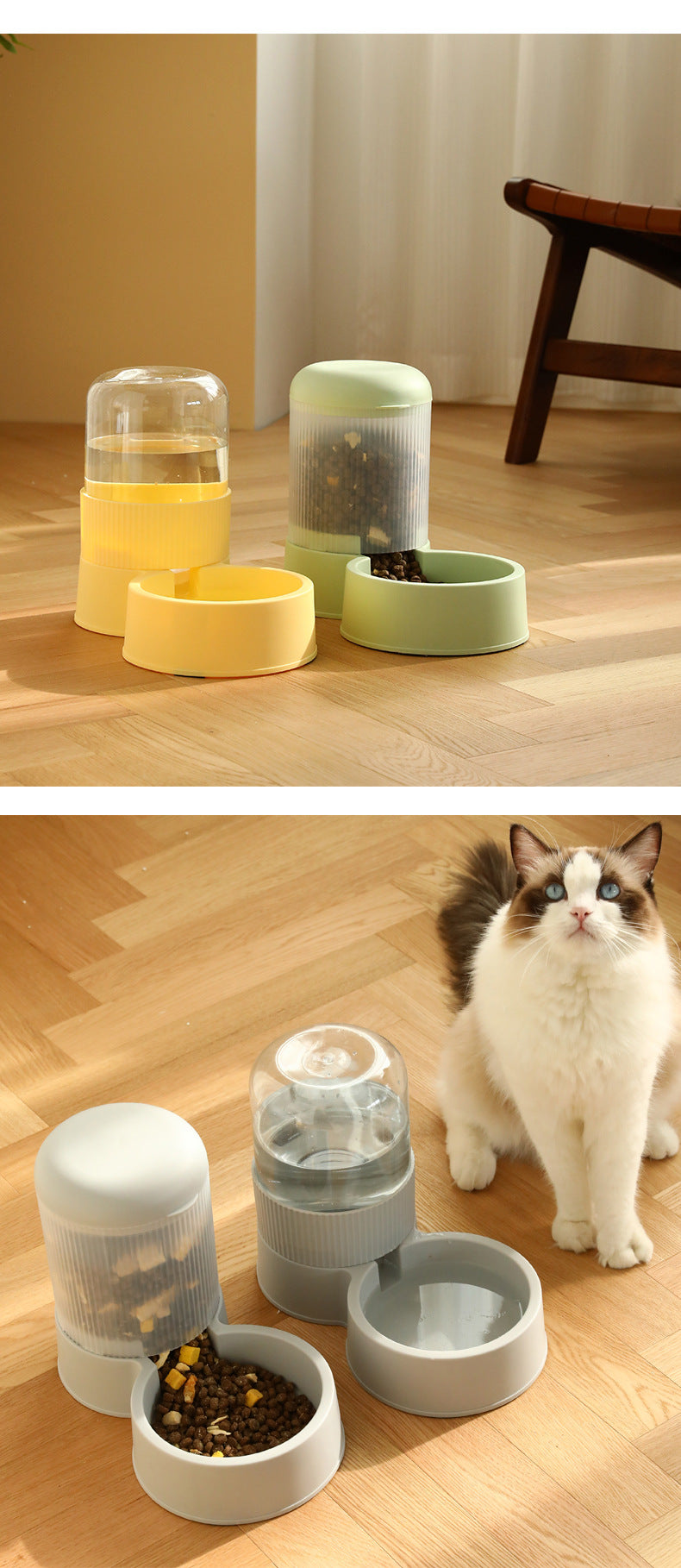 Pet Supplies Combo – Large Capacity Automatic Food Feeder and Water Dispenser for Cats & Dogs