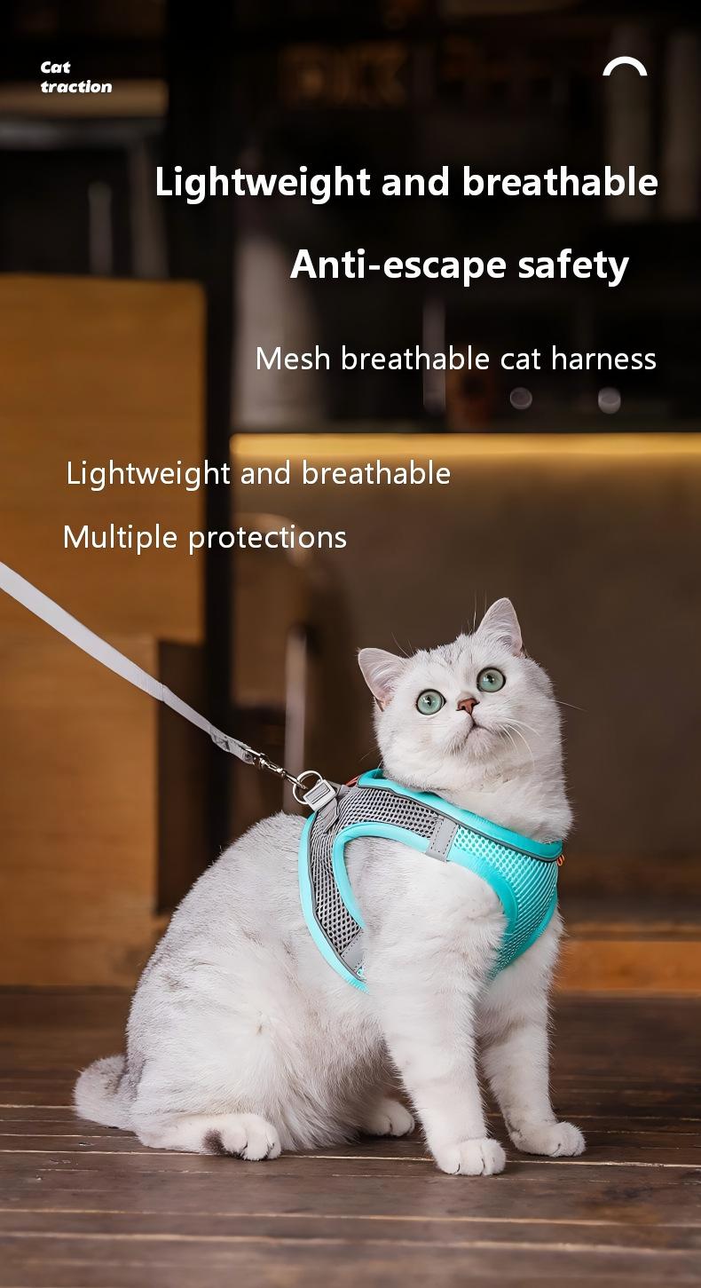 High-Quality Reflective Harness for Small & Medium Dogs, Cats – Perfect for Outdoor Walks (Leash Not Included)
