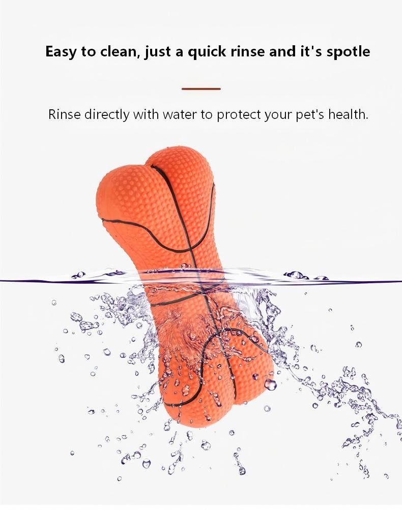 Durable Latex Dog Chew Toys 2PCS – Basketball & Soccer Bone Set with Sound for Fun & Entertainment