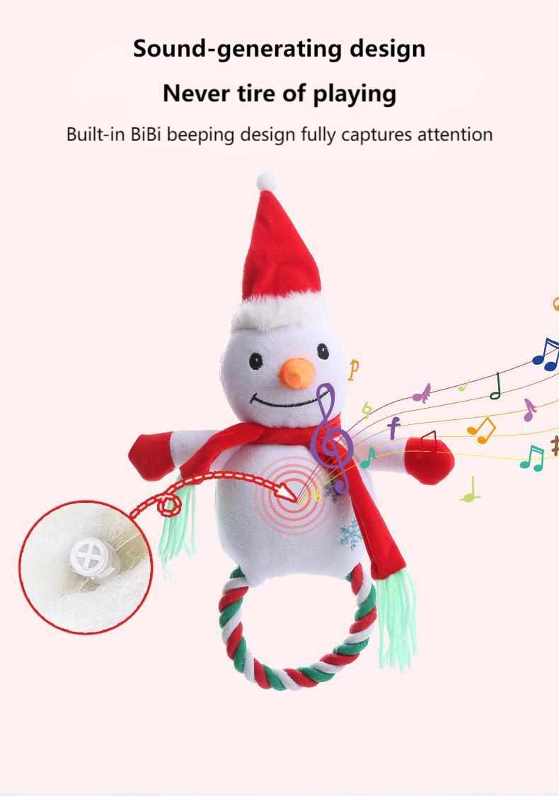 Christmas Dog Rope Toy – Tough Chew, Squeaky & Dental Interactive Play