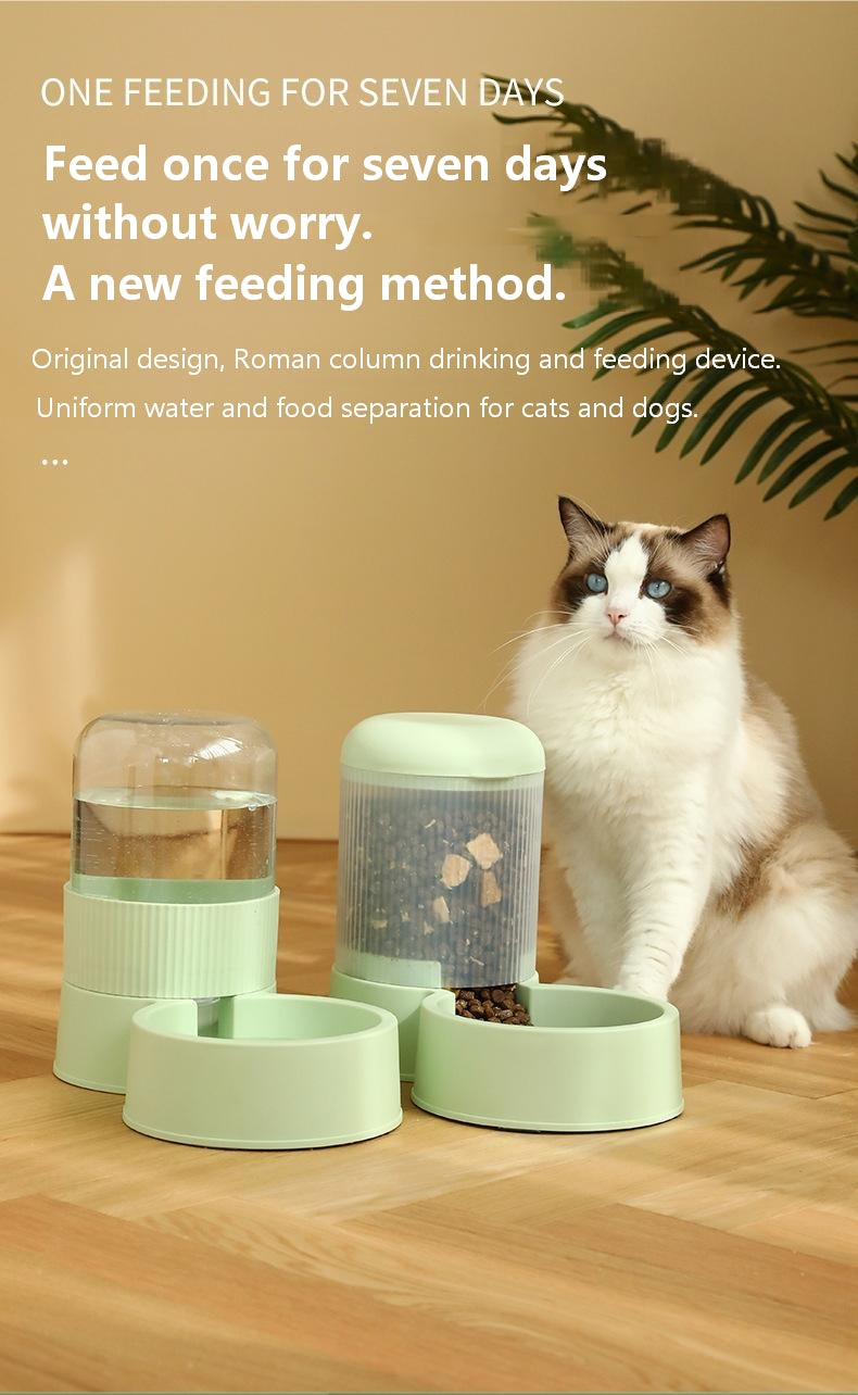 Pet Supplies Combo – Large Capacity Automatic Food Feeder and Water Dispenser for Cats & Dogs