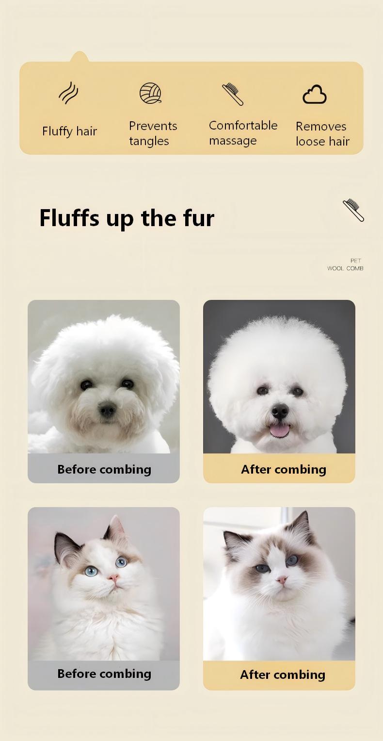 Cat & Dog Grooming Comb – Needle Brush for Smooth Fur & Relaxing Massage