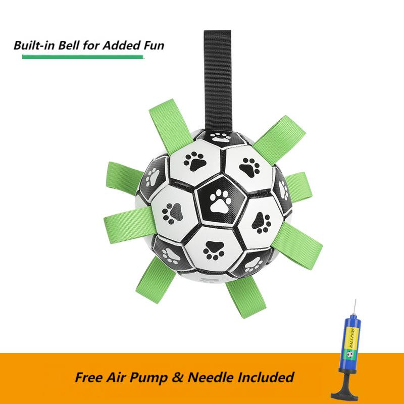 Interactive Dog Soccer Ball Toy – 19cm Durable PU Pet Football for Dogs & Cats, Outdoor Training & Play