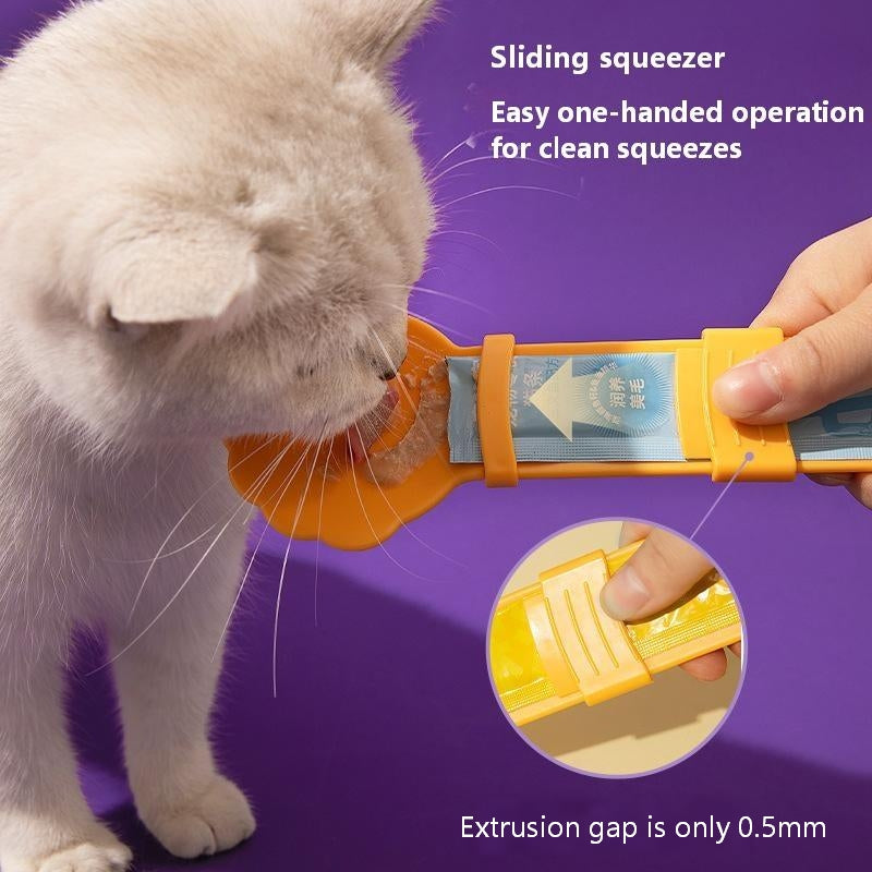 Cat Treat Paste Feeder Spoon – Squeeze Snack Dispenser for Cats