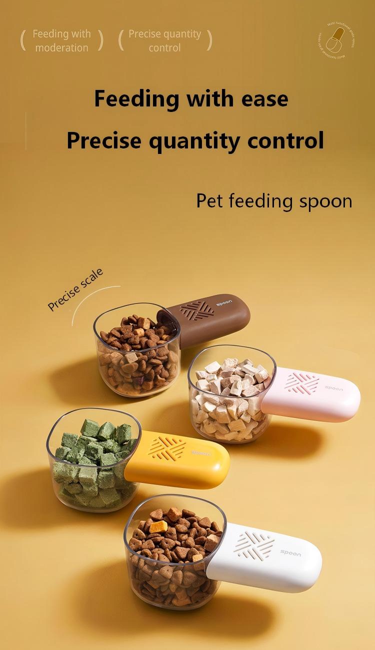 Creative Pet Food Scoop with Measuring Scale – For Cat Food, Dog Food & Daily Feeding