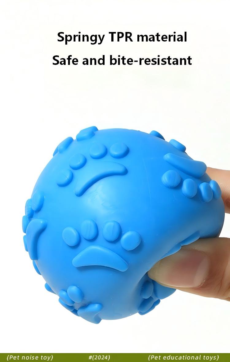 Bouncy TPR Paw Print Ball – Tough, Squeaky, and Perfect for Playful Dogs