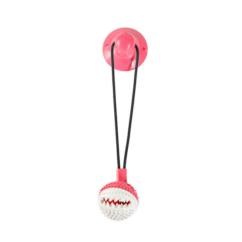 Pet Suction Cup Tug Toy Ball for Dogs – Interactive TPR Chew Toy with Round & Rugby Ball Options, Durable & Fun Training Play