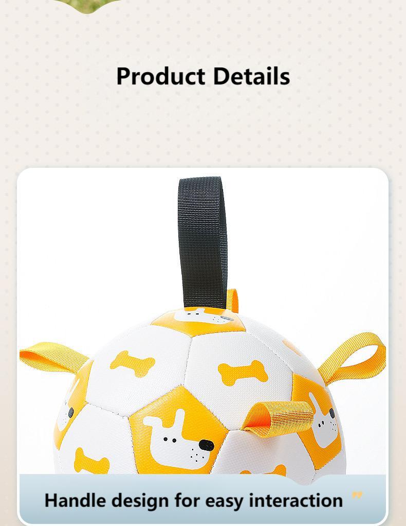 Interactive Dog Soccer Ball Toy – 19cm Durable PU Pet Football for Dogs & Cats, Outdoor Training & Play