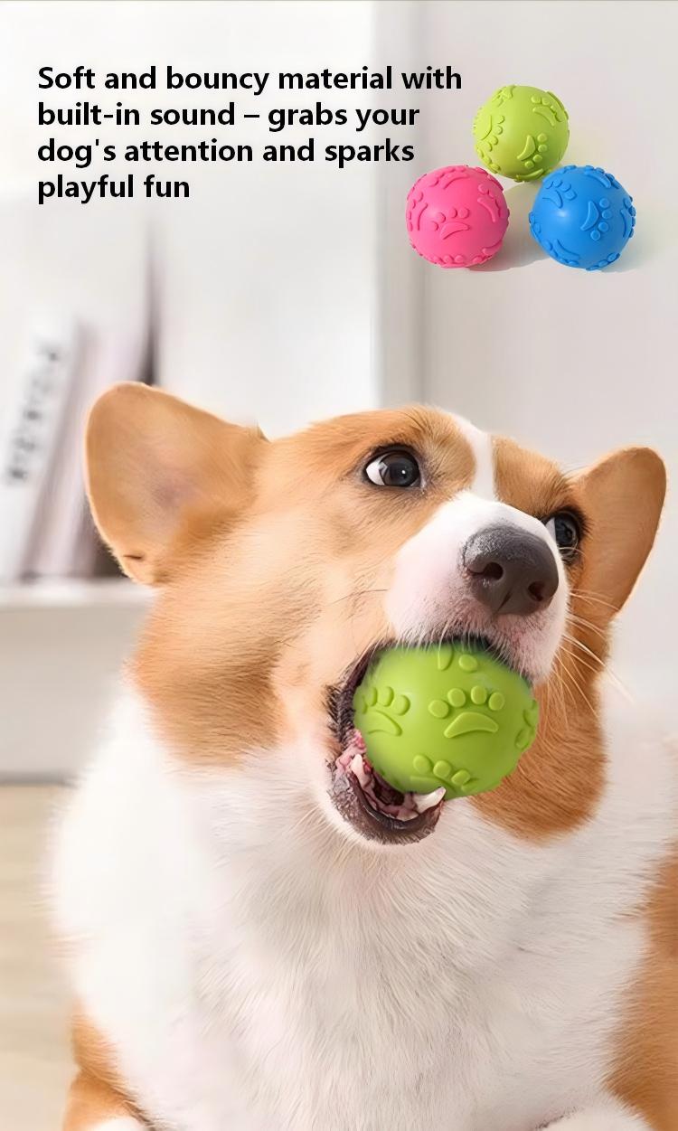 Bouncy TPR Paw Print Ball – Tough, Squeaky, and Perfect for Playful Dogs