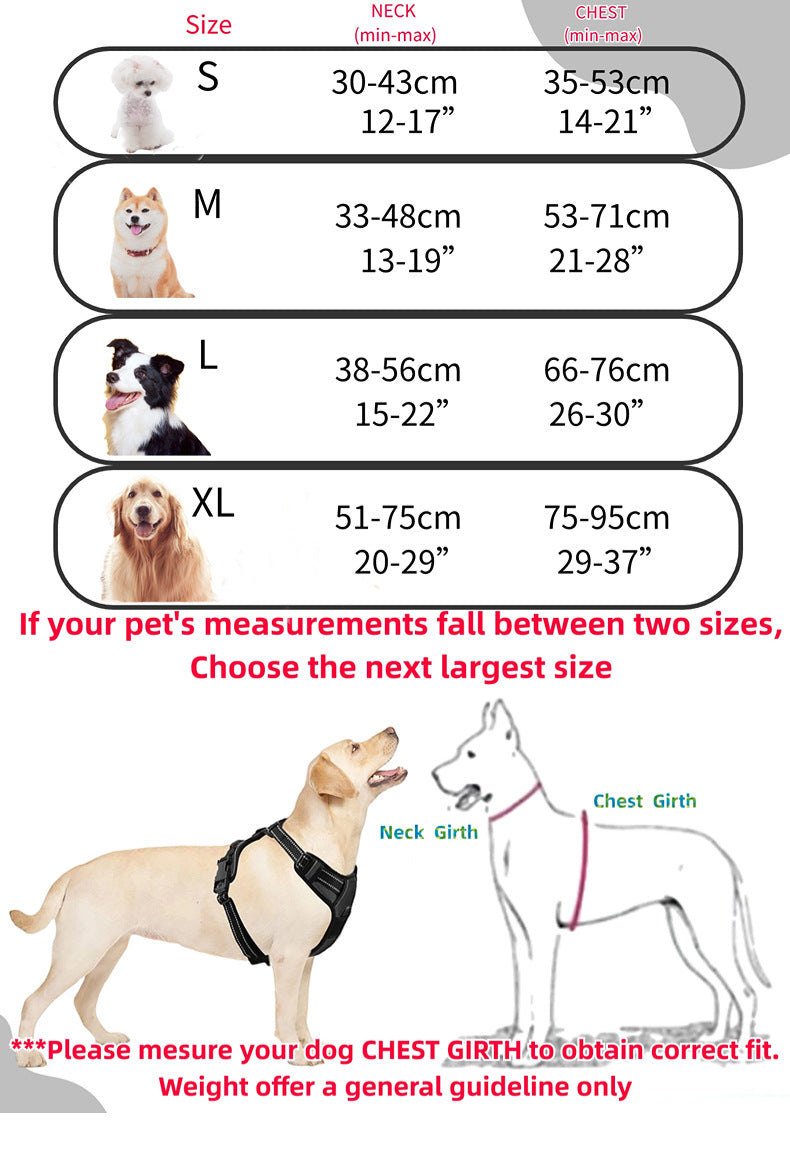 Large Dog Nylon Leash & Chest Harness Set – Comfortable, Durable, and Adjustable
