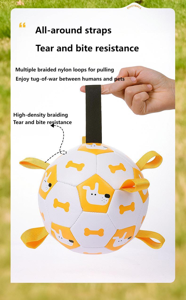 Interactive Dog Soccer Ball Toy – 19cm Durable PU Pet Football for Dogs & Cats, Outdoor Training & Play