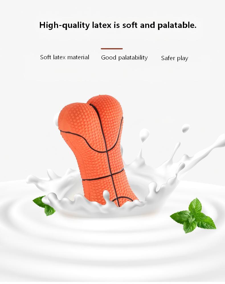 Durable Latex Dog Chew Toys 2PCS – Basketball & Soccer Bone Set with Sound for Fun & Entertainment