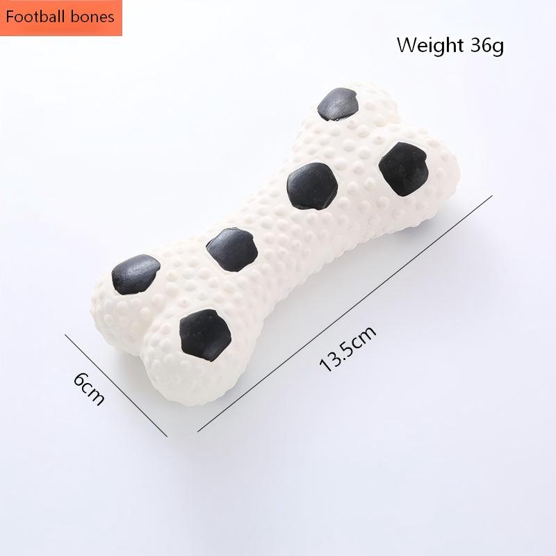Durable Latex Dog Chew Toys 2PCS – Basketball & Soccer Bone Set with Sound for Fun & Entertainment