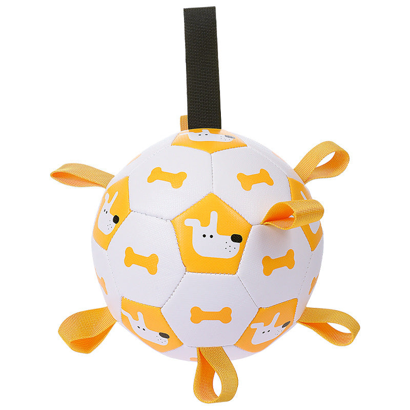 Interactive Dog Soccer Ball Toy – 19cm Durable PU Pet Football for Dogs & Cats, Outdoor Training & Play