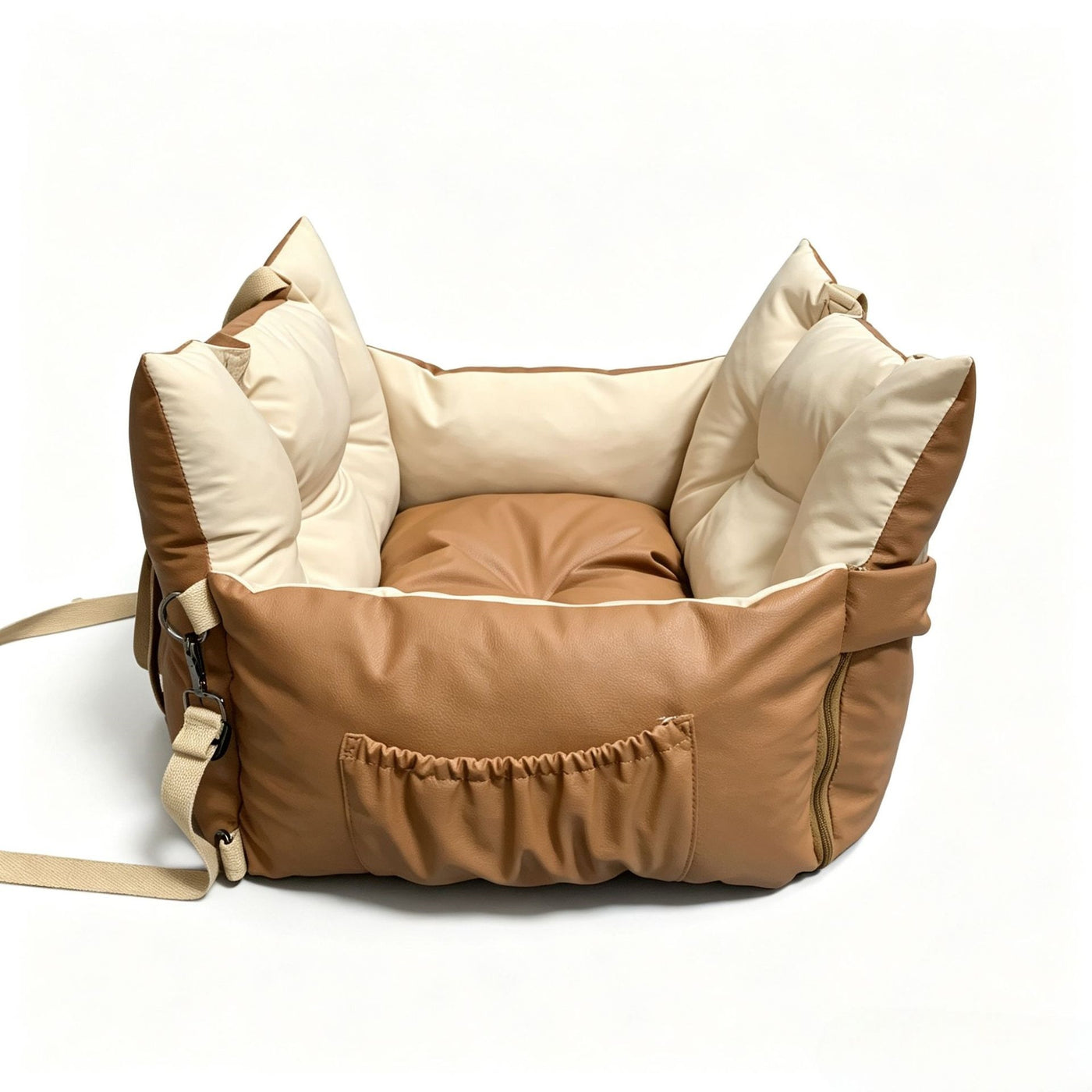 AuriPaw 2-in-1 Dog Car Seat & Travel Bed – Water-Resistant Pet Booster Bed for Small Dogs & Cats