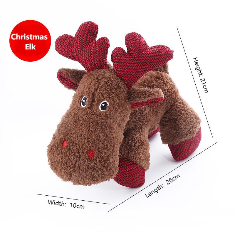 Durable Christmas Reindeer Dog Toy – Plush Chew & Interactive Play for Puppies