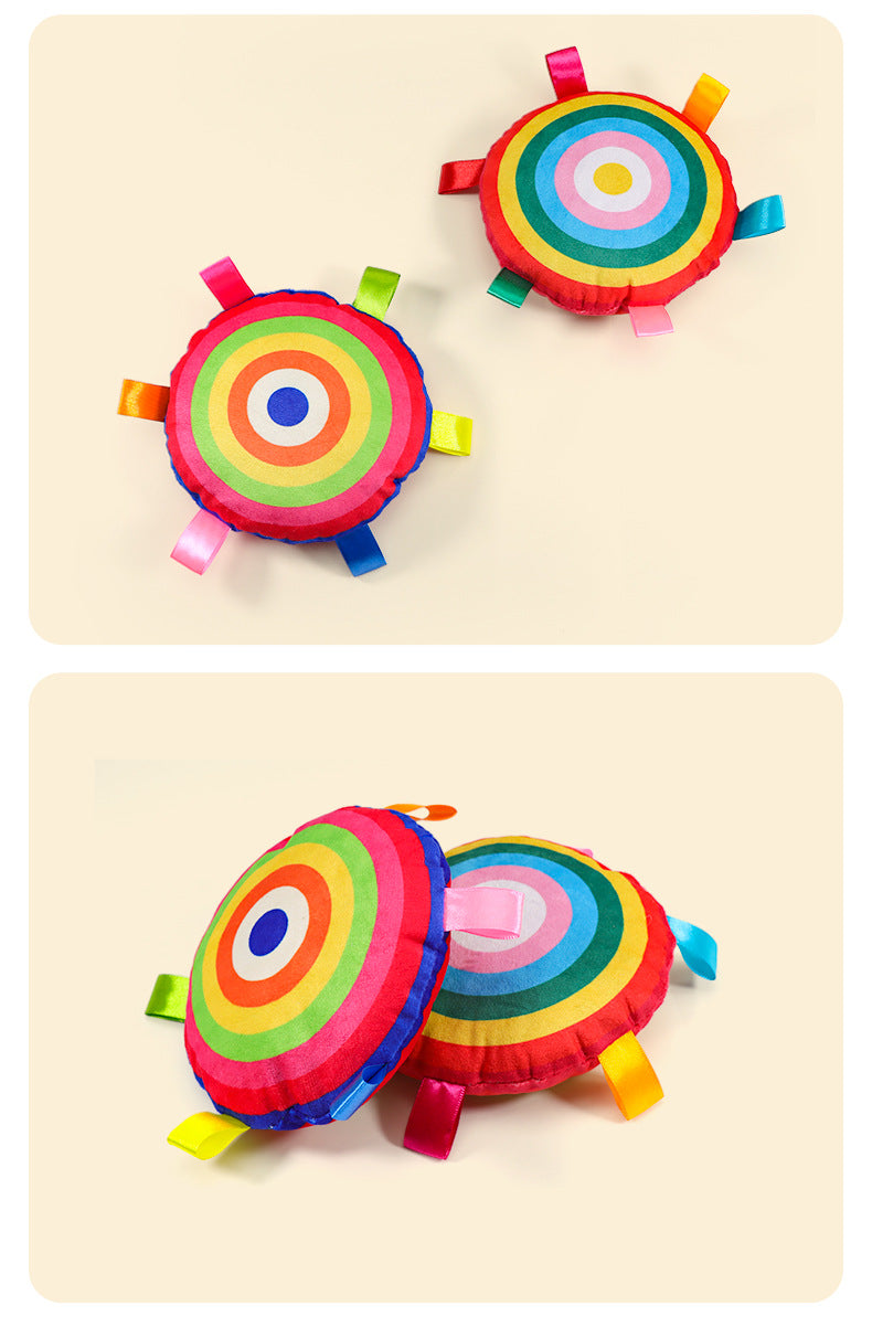 2-Pack Colorful Plush Frisbee Dog Toy Set – Dark & Light Combo for Interactive Fun and Durable Playtime