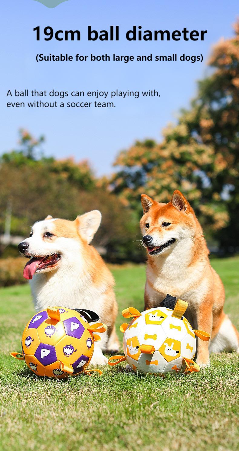 Interactive Dog Soccer Ball Toy – 19cm Durable PU Pet Football for Dogs & Cats, Outdoor Training & Play