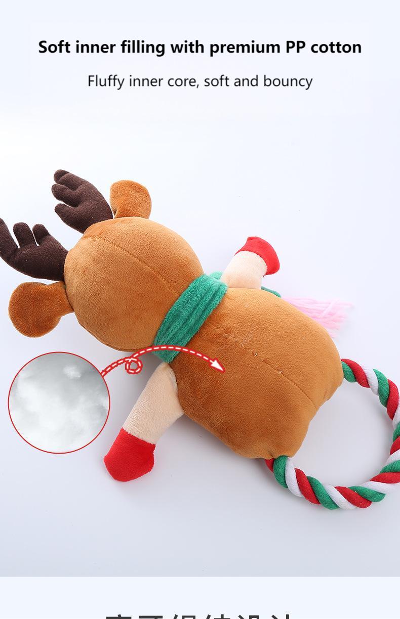 Christmas Dog Rope Toy – Tough Chew, Squeaky & Dental Interactive Play