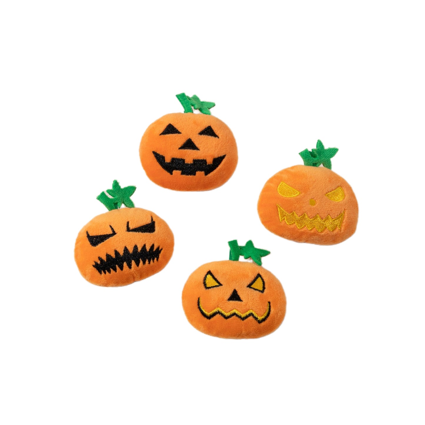 Halloween Cat Toys 4-Pack – Unique Pumpkin Faces, Squeaky & Chewable