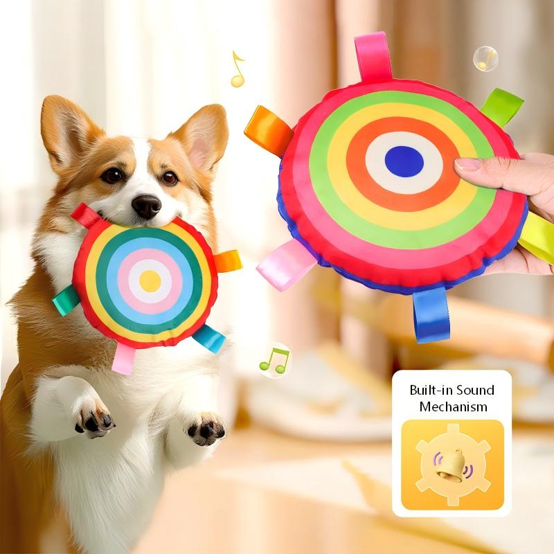 2-Pack Colorful Plush Frisbee Dog Toy Set – Dark & Light Combo for Interactive Fun and Durable Playtime
