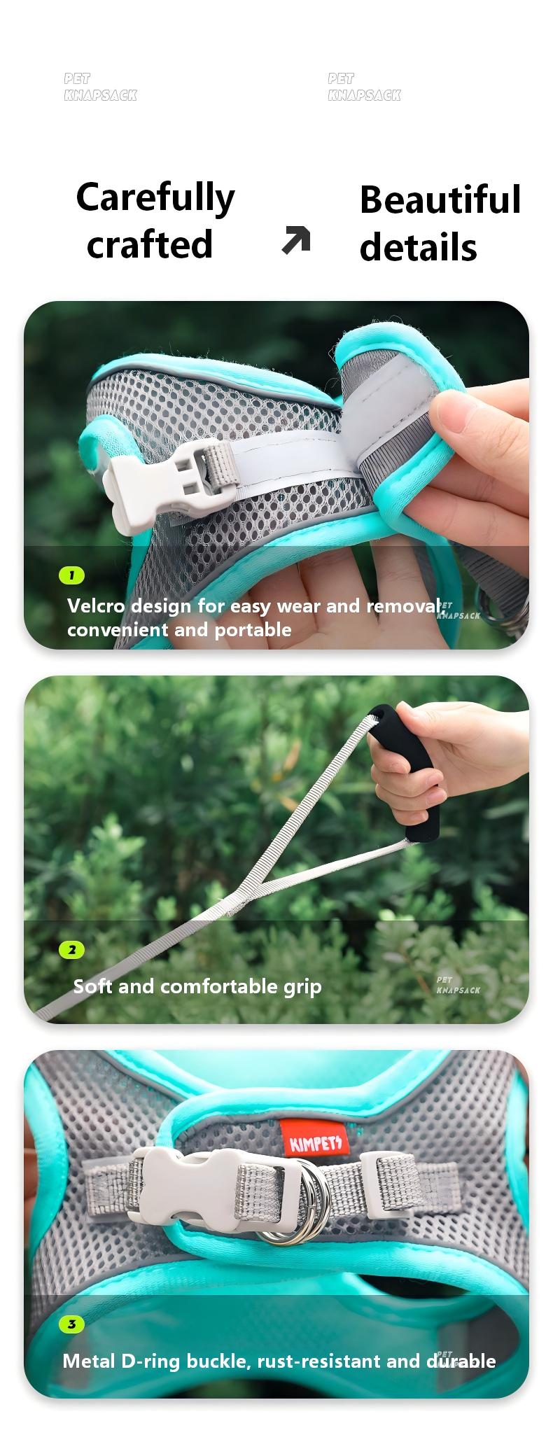 High-Quality Reflective Harness for Small & Medium Dogs, Cats – Perfect for Outdoor Walks (Leash Not Included)