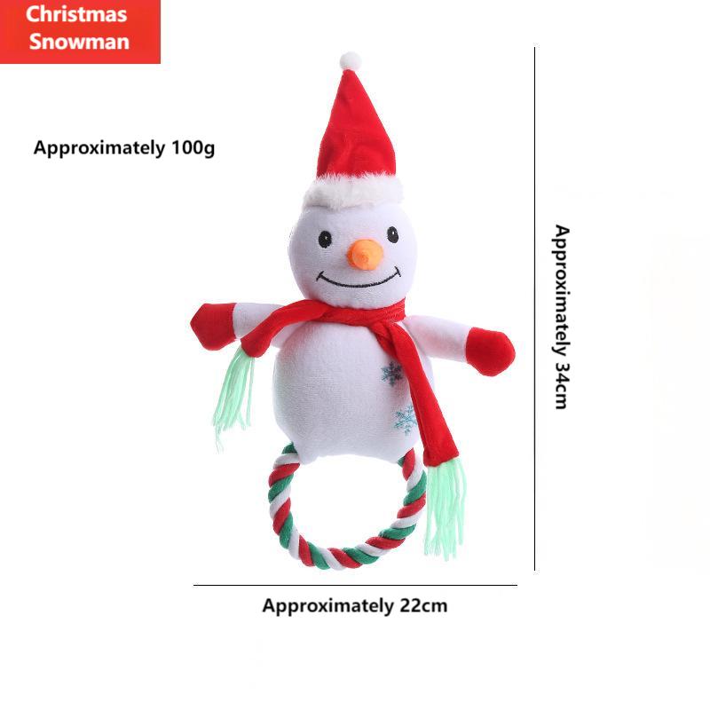 Christmas Dog Rope Toy – Tough Chew, Squeaky & Dental Interactive Play