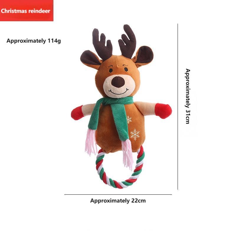 Christmas Dog Rope Toy – Tough Chew, Squeaky & Dental Interactive Play
