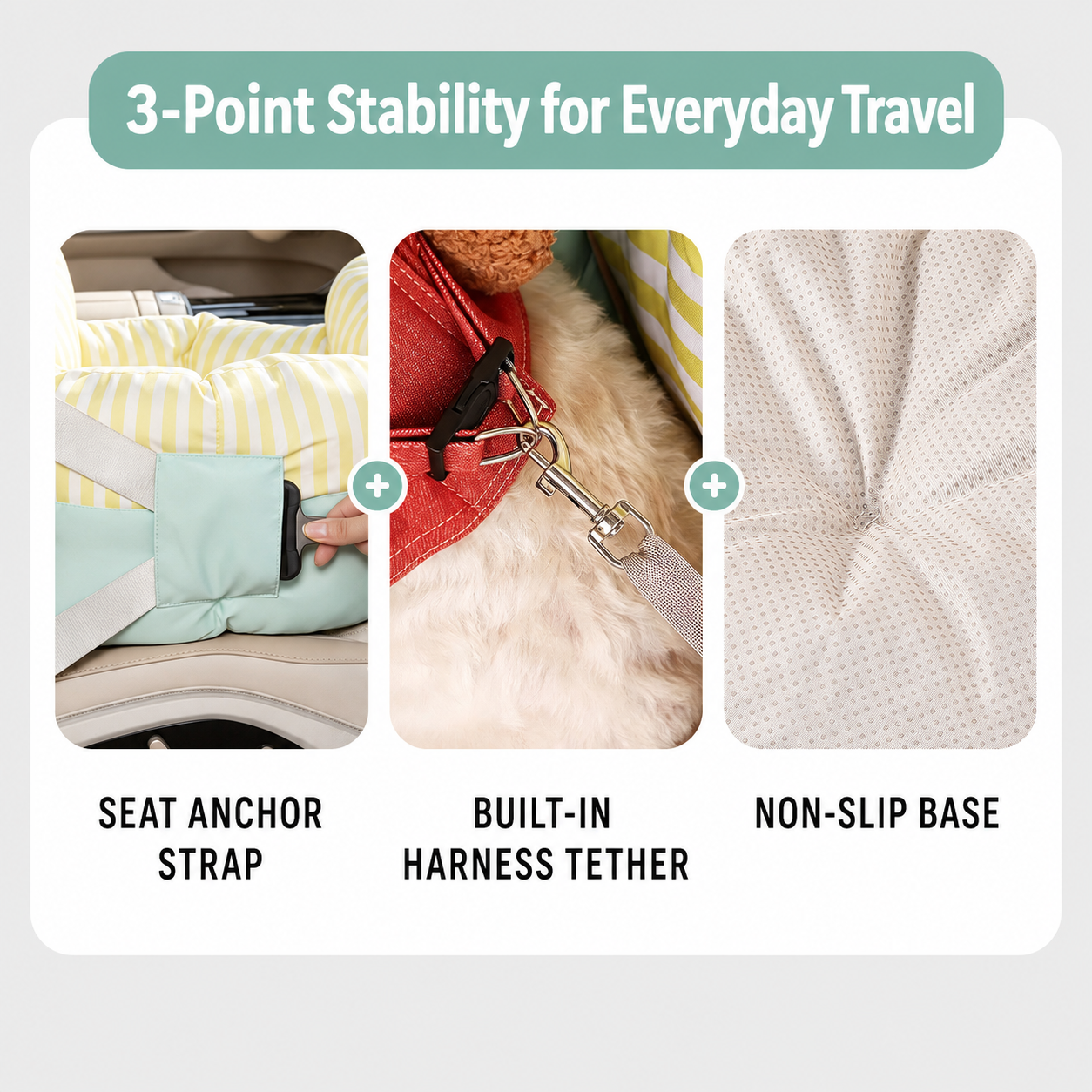 AuriPaw Portable Dog Car Seat & Travel Bed – Washable Pet Sofa Bed for Small Dogs & Cats