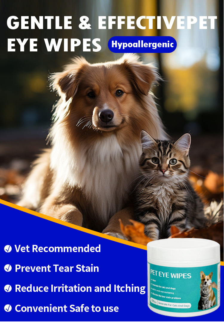 Pet Eye Wipes 2 Jars – Gentle Tear Stain Removal for Cats & Dogs