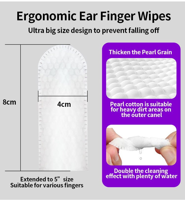Pet Ear Cleaning Wipes – 2 Cans Finger Sleeve Wet Wipes for Dogs & Cats, Gentle Ear Care & Hygiene