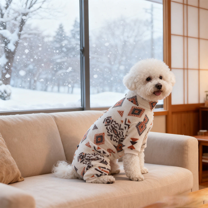 High-Neck Quilted Pet Jacket – Four-Legged Pullover Coat for Dogs & Cats, Warm & Cozy