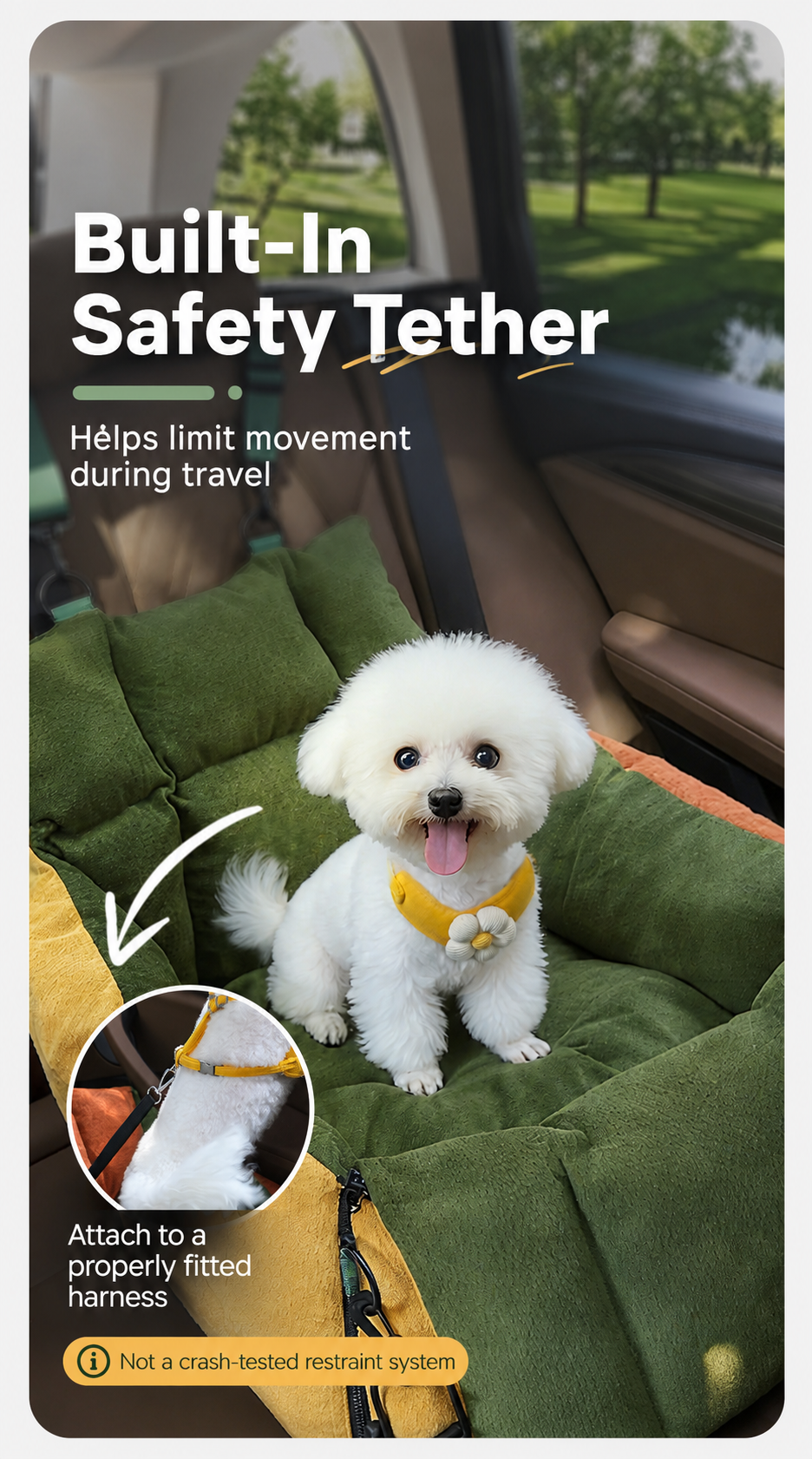 AuriPaw 2-in-1 Dog Car Seat & Portable Travel Bed – Splash-Resistant Pet Carrier