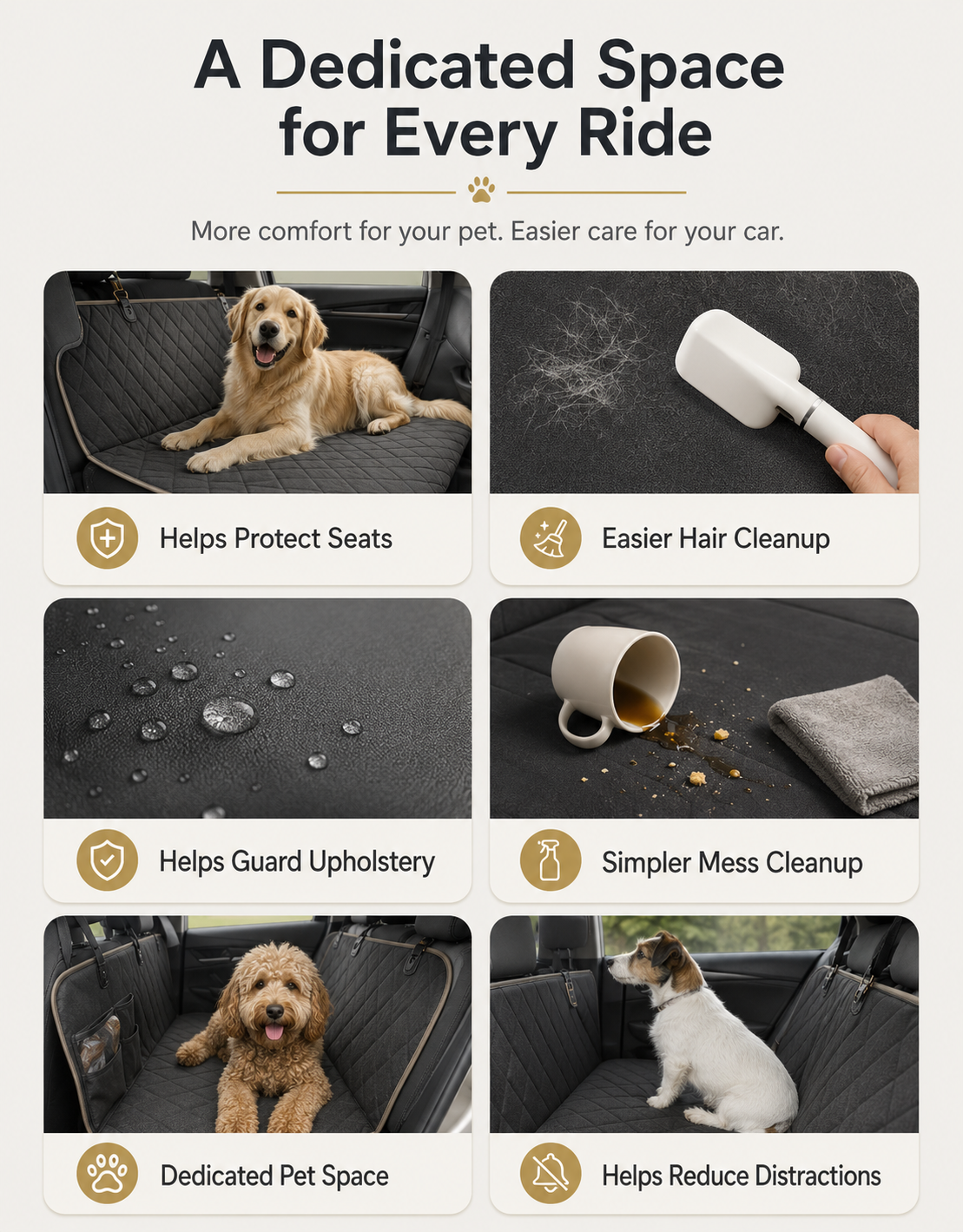 AuriPaw Olive Green Dog Car Seat Bed – Soft Travel Booster Bed for Small to Large Dogs