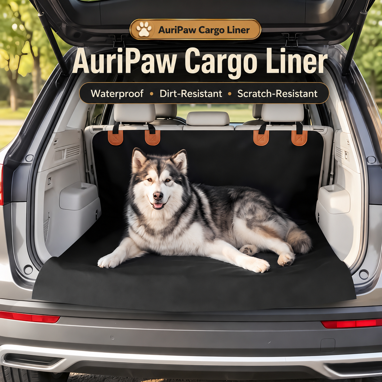 AuriPaw Waterproof Dog Cargo Liner – Anti-Scratch Trunk Protector for SUVs