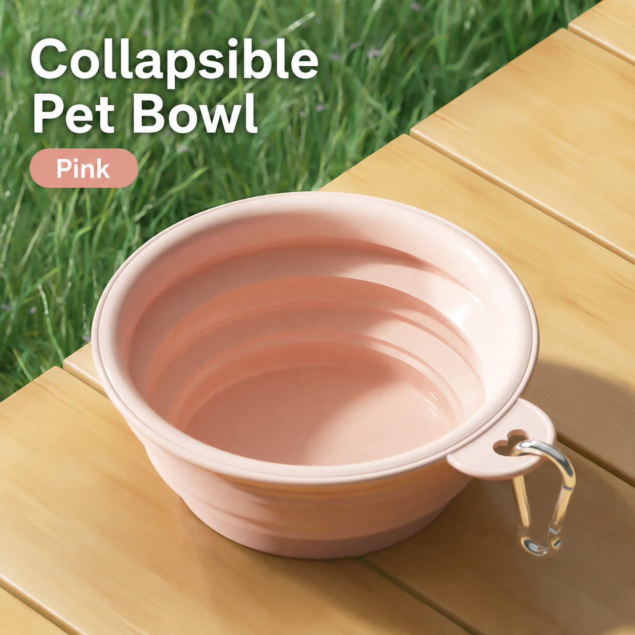AuriPaw Collapsible Dog Travel Bowl with Carabiner 2PCS – Portable Silicone Food & Water Bowl