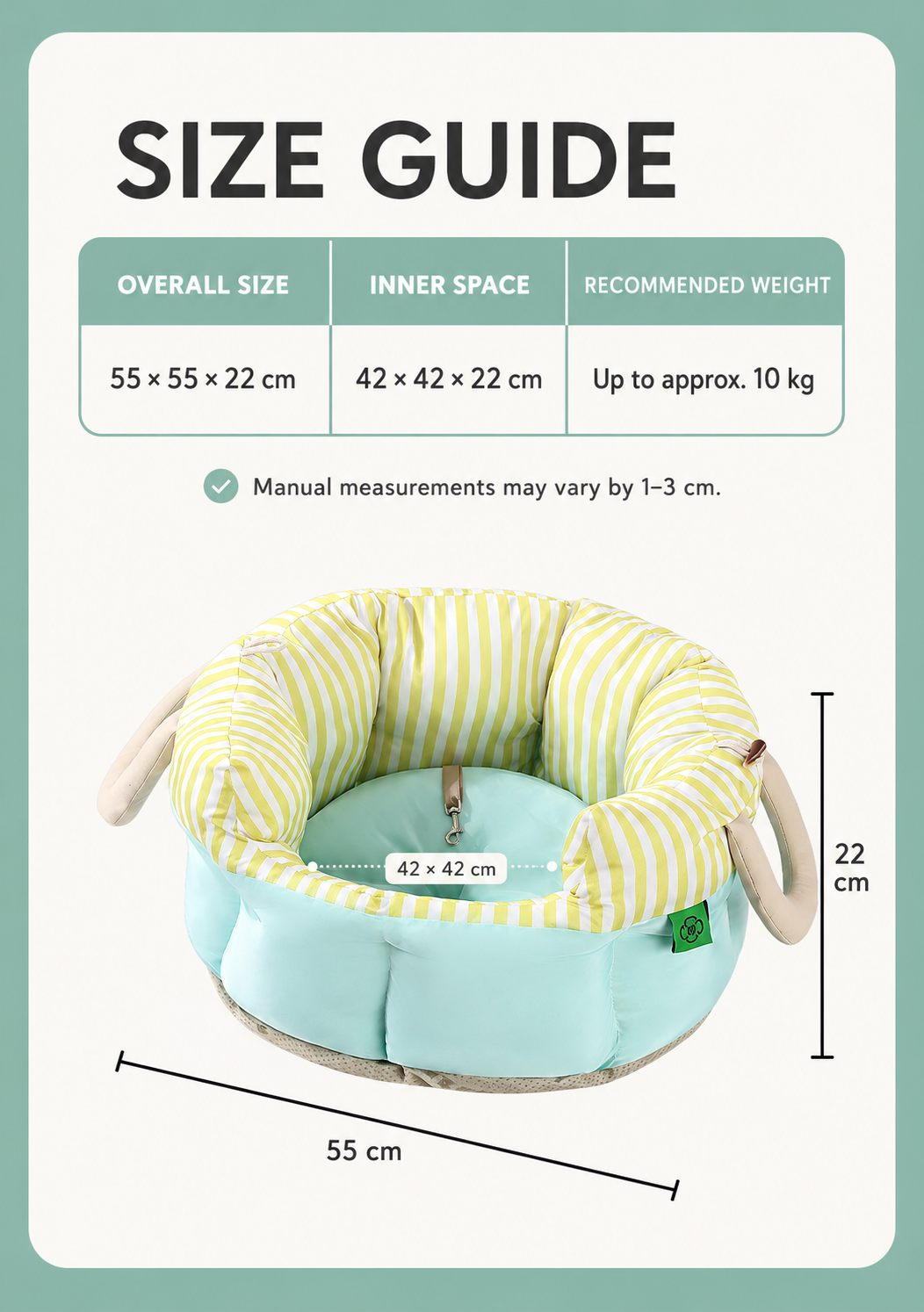 AuriPaw Portable Dog Car Seat & Travel Bed – Washable Pet Sofa Bed for Small Dogs & Cats