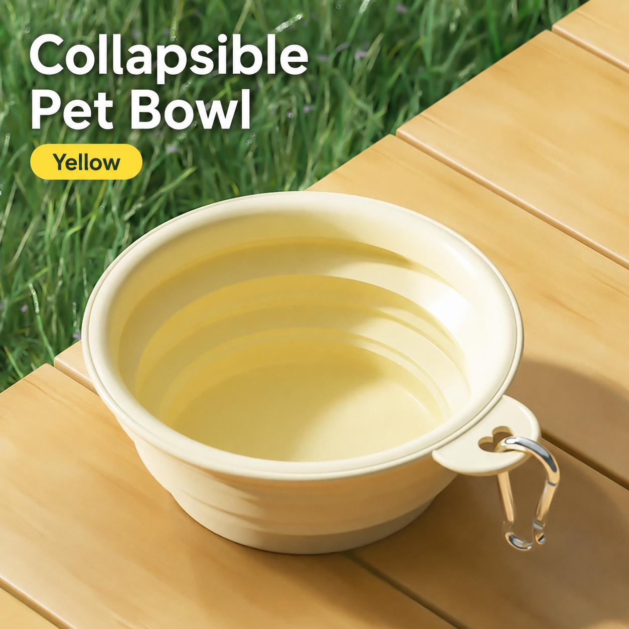 AuriPaw Collapsible Dog Travel Bowl with Carabiner 2PCS – Portable Silicone Food & Water Bowl