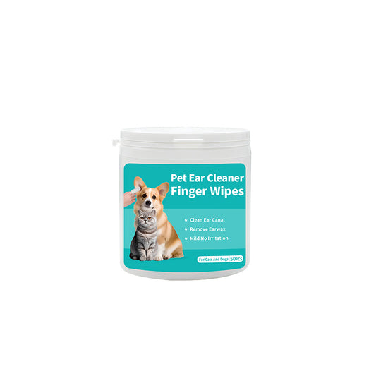 Pet Ear Cleaning Wipes – 2 Cans Finger Sleeve Wet Wipes for Dogs & Cats, Gentle Ear Care & Hygiene
