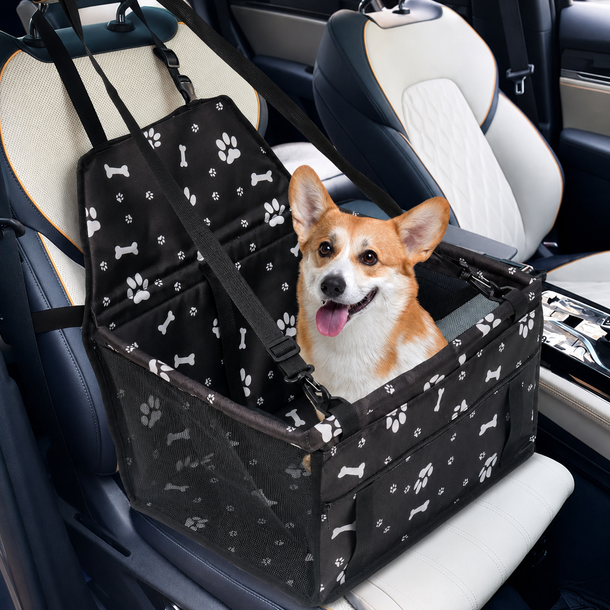 AuriPaw Foldable Pet Travel Carrier – Breathable Portable Cat & Small Dog Car Bag