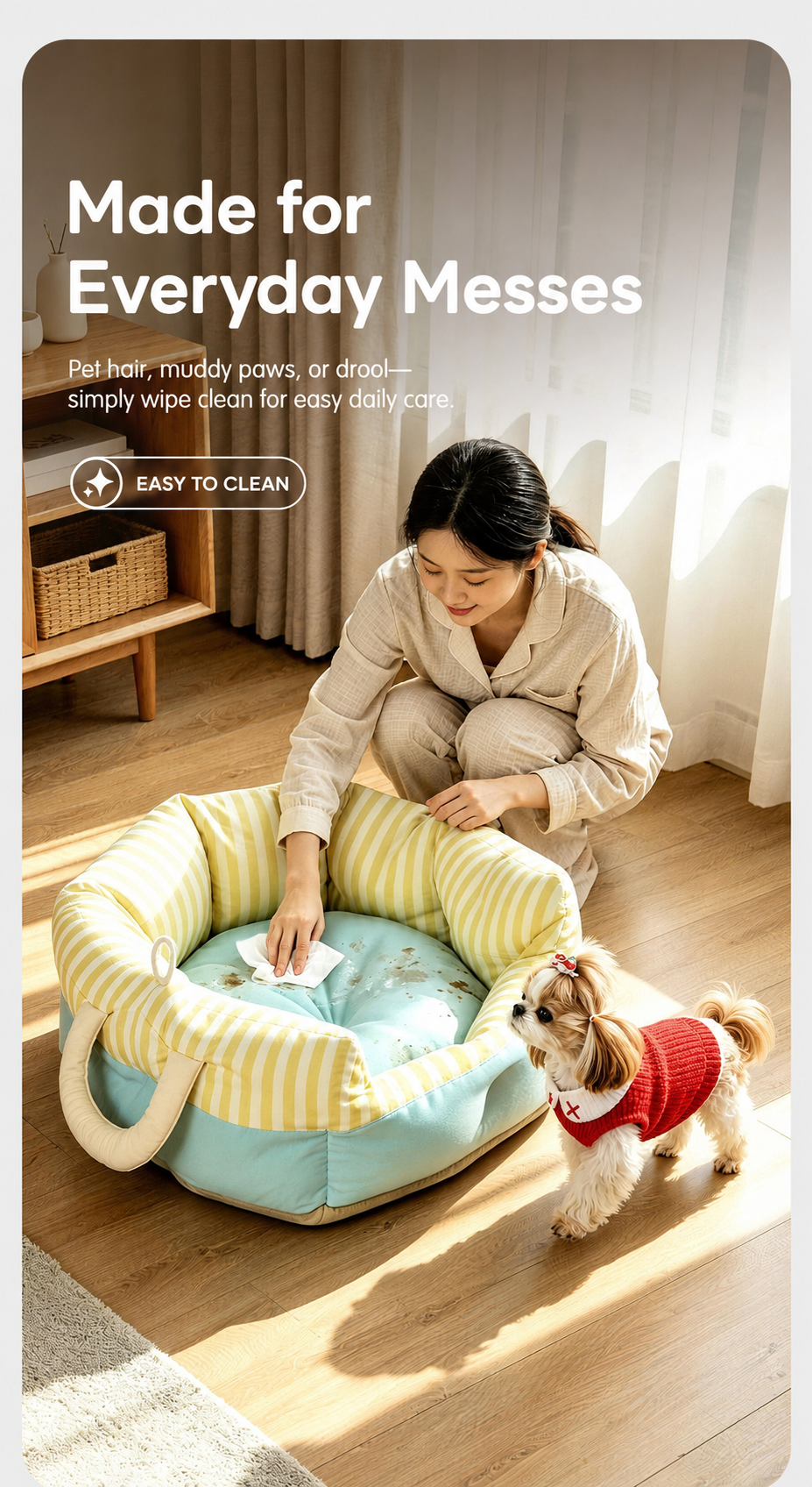 AuriPaw Portable Dog Car Seat & Travel Bed – Washable Pet Sofa Bed for Small Dogs & Cats