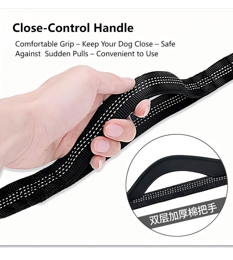 Hands-Free Running Dog Leash with Waist Belt – Shock-Absorbing, Reflective Nylon Retractable Pet Leash for Jogging & Walking