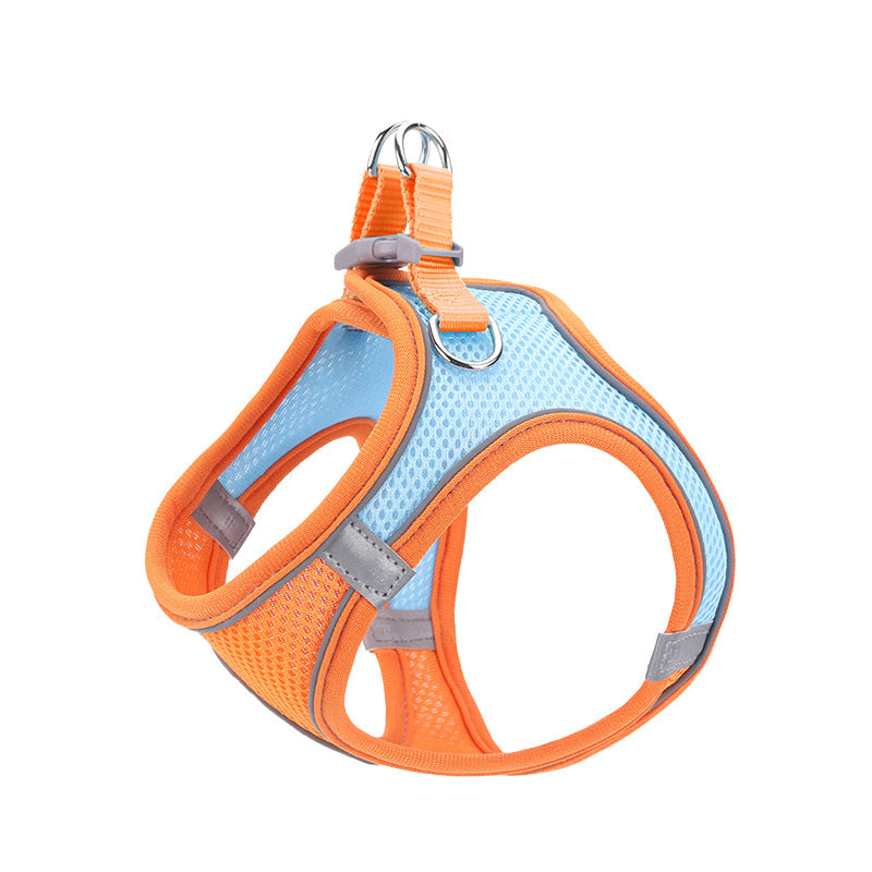 Adjustable Pet Harness with Reflective Leash - Breathable Design for Dogs & Cats