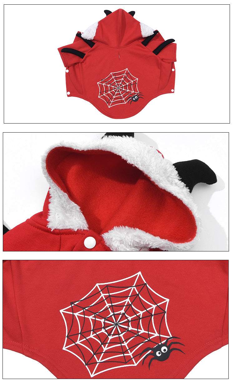 Festive Pet Fleece Hoodie – Christmas & Halloween Dog Costume Outfit, Warm and Soft Sweatshirt for Dogs