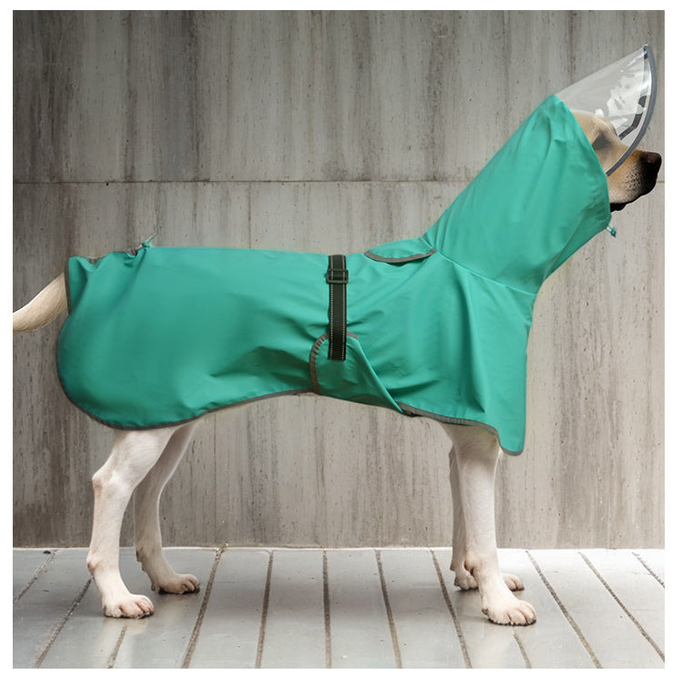 Waterproof Dog Raincoat with Belly Strap – Reflective Pet Rain Jacket Cloak for Small to Large Dogs
