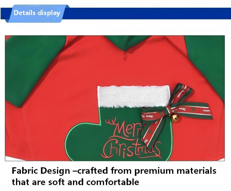 Dog Christmas Outfit with Bells & Bow Accessories, Festive Pet Sweatshirt – Two Colors Available