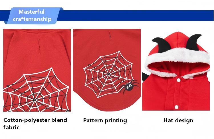 Festive Pet Fleece Hoodie – Christmas & Halloween Dog Costume Outfit, Warm and Soft Sweatshirt for Dogs