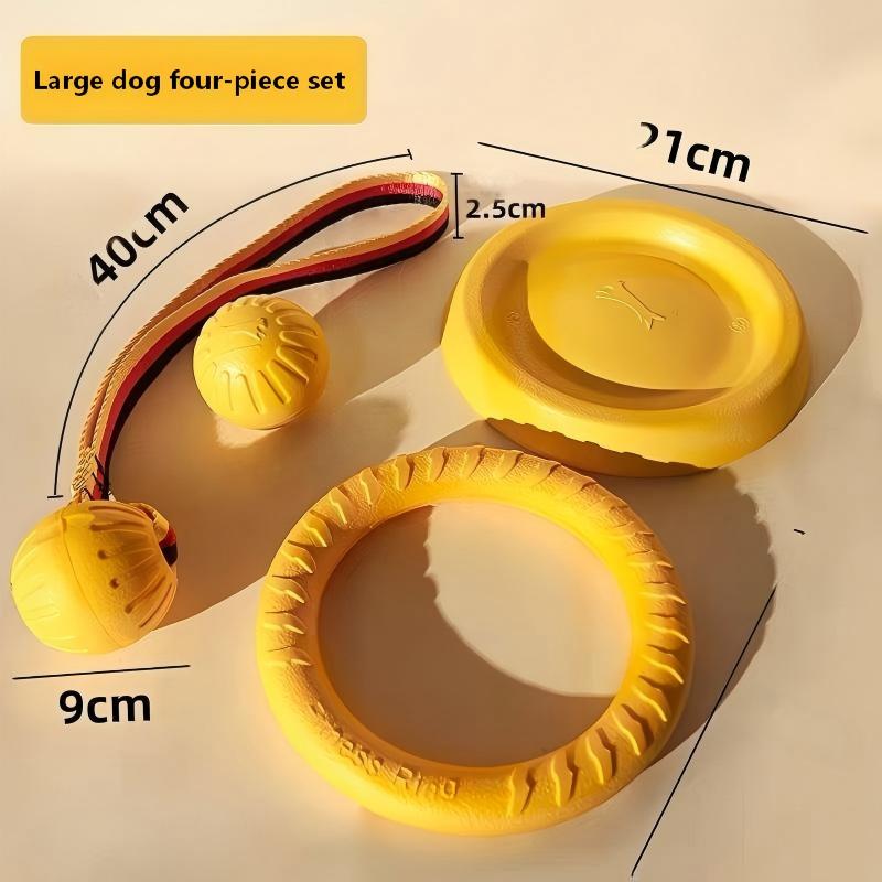 EVA Floating Dog Toy Set – 4-Piece Chew & Training Toys, Interactive Ring, Frisbee & Ball